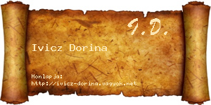 Ivicz Dorina névjegykártya